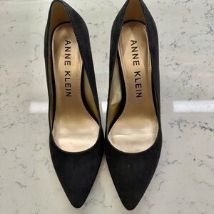 Anne Klein Black Suede Heels